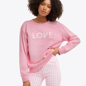 Love Drop Shoulder Sweatshirt in Light Pink
